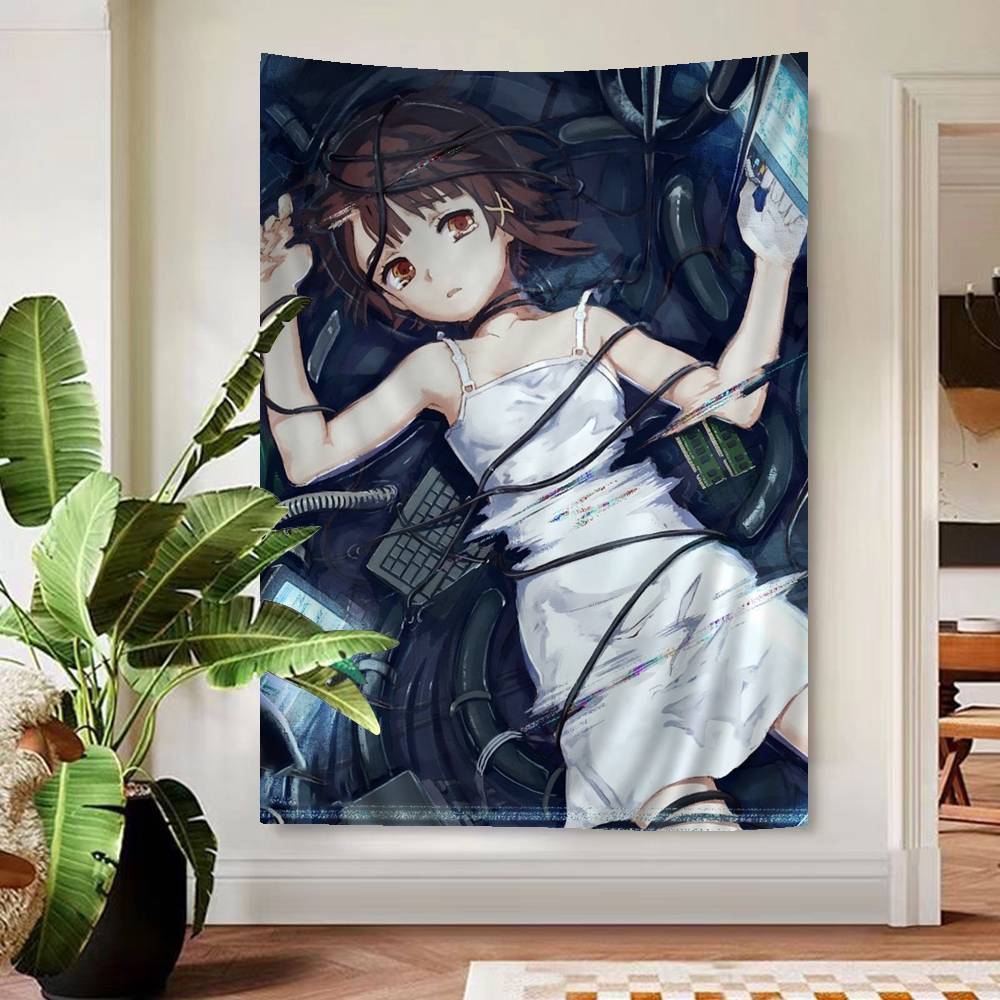 Serial Experiments Lain Cartoon Tapestry Home Decoration Hippie Bohemian Decoration Divination Home Decor