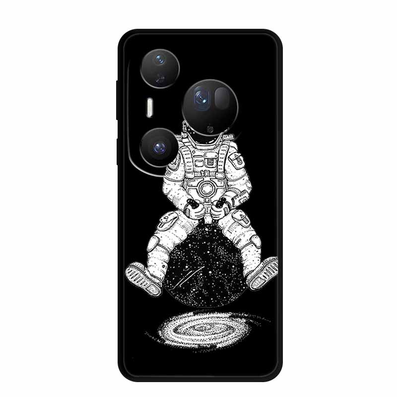 Для Huawei Pura 80 Ultra 5G Чехол Coque Мультяшный Кот Расписной Черный Силиконовый Мягкая Задняя Крышка Для Huawei Pura 80 Ultra Чехлы Оболочки