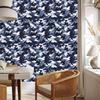 Military camouflage wallpaper navy blue and white 50x1000
