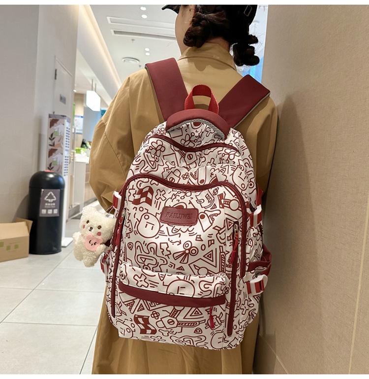 2024 Korean-Style Large Capacity Backpack for Junior High Students: Fashionable, Casual, Versatile Campus Gear