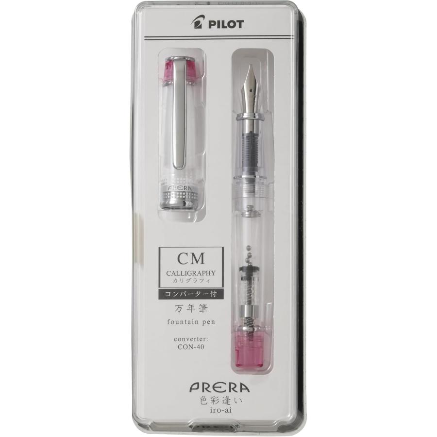 Pilot Prera Iro-Ai Fountain Pen Clear Pink Calligraphy Nib P-FPR-1-TP-CM