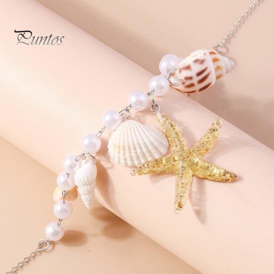 Ожерелье в виде морской звезды, потрясающее ожерелье из искусственного жемчуга, универсальные пляжные украшения, модное минималистичное ожерелье тонкой работы