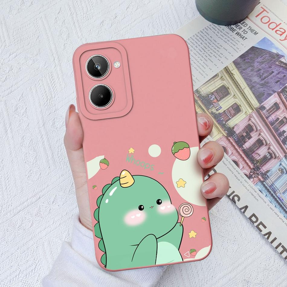 Чехол для Realme 10 Pro Plus Мультяшный Мягкий Гладкий Жидкий Силикон Защита Камеры Для OPPO Realme10 10Pro+ Чехол Funda Capa