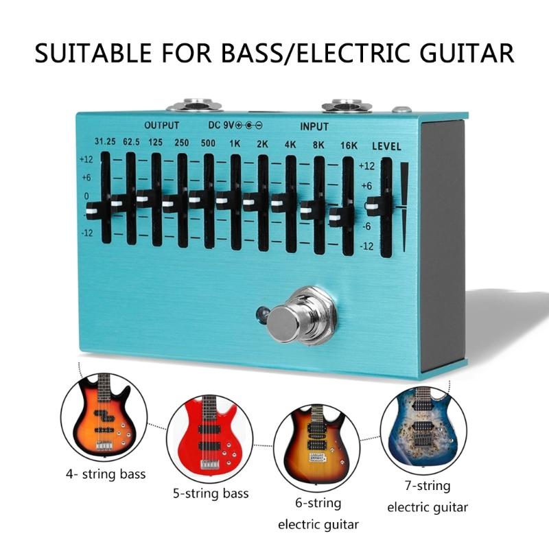 10 Band EQ Guitar Effect Pedal Portable EQ Device Guitar Effects Guitar Sound Accessory Suitable for Music Enthusiasts
