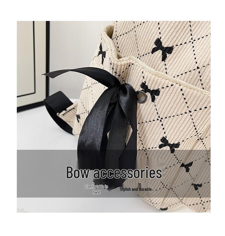 Women's Bowknot Corduroy Casual Backpack – Versatile Fall/Winter  Style
