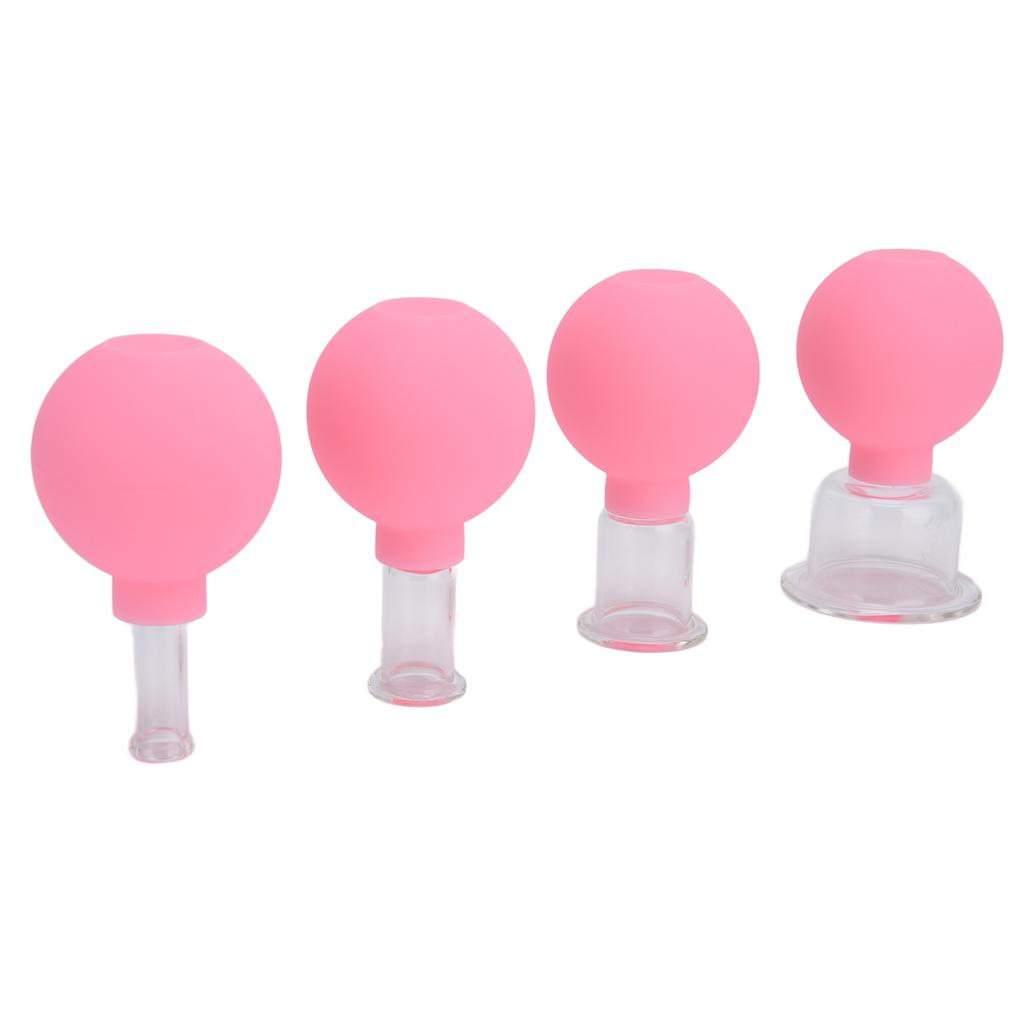 Набор силиконовых банок для вакуумного массажа, 4 шт., для лица, ног, рук, спины