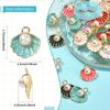 10/20/30pcs Alloy Material 8-color Clam Shell Pendant with Plastic Decorative Beads, Used for Necklace and Jewelry Making