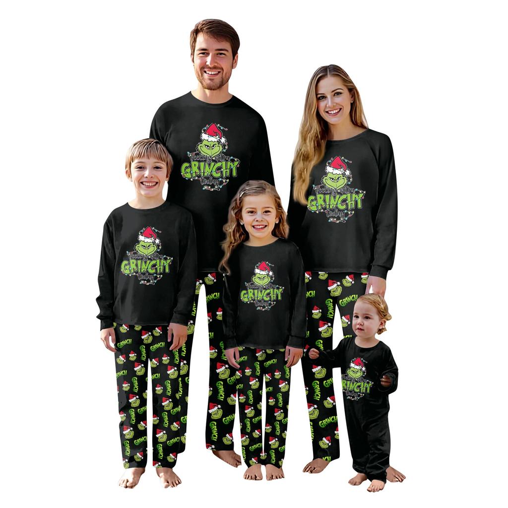 Комплект из топа и брюк с рождественскими принтами для всей семьи Одинаковые комплекты для всей семьи