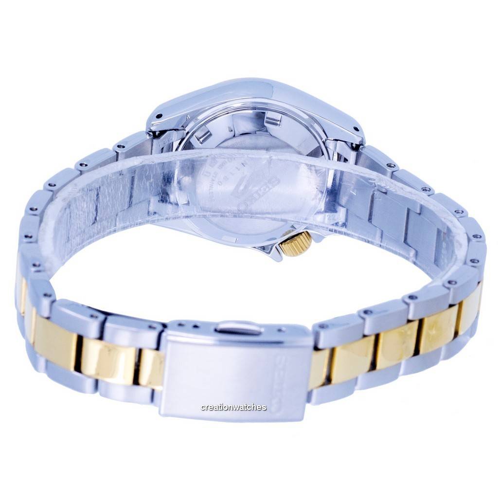 Восстановленные часы Seiko 5 Sports, двухцветные, из нержавеющей стали, с белым циферблатом, автоматические, SRE004 SRE004K1 SRE004K, 100 м, женские