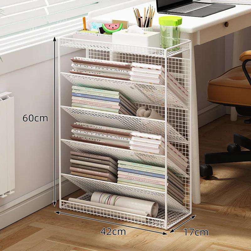 Маленькая книжная полка рядом со столом, напольная полка, боковая полка стола с подвижным колесным книжным шкафом для хранения книг, книжная полка для хранения книг в комнате