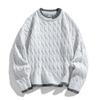 Новый осенне-зимний свитер с круглым вырезом для мужчин, однотонный, свободный, вязаный