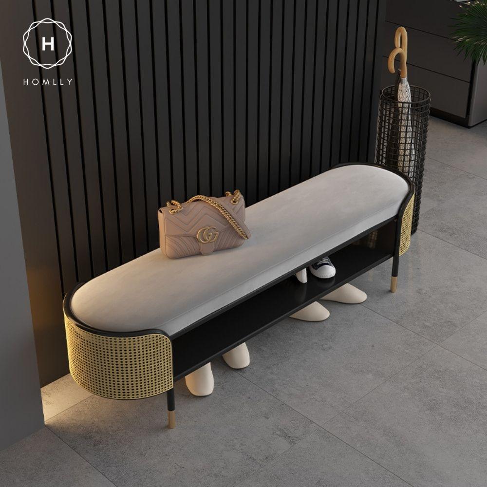 Homlly Natural Rattan Black Solid Wood Display Furniture Sets