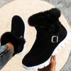 Short Plush Suede Ankle Boots Flats Gladiator Sport Ladies Botas Mujer Winter Women Fur Warm Chelsea Snow Boots Casual Shoes