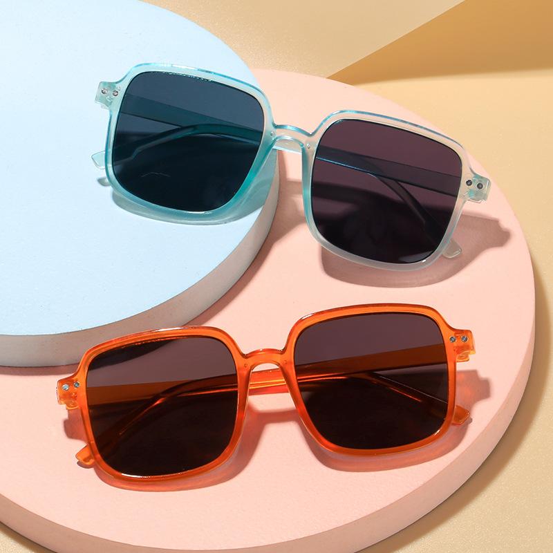 Модные детские солнцезащитные очки с защитой от ультрафиолета, детские солнцезащитные очки корейской версии, персонализированные квадратные солнцезащитные очки для мальчиков и девочек