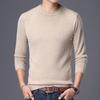 Men's Autumn Winter Round Neck Semi-High Neck Sweater - Middle-Aged & Young Knitted Base Layer Shirt