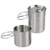 Stainless Steel Cookware Set Camping Cup Outdoor Portable Cooking Pot 2-3 People Camping Cookware