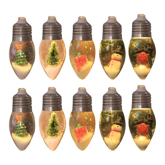 Рождественские гирлянды в виде снежных шаров, винтажная гирлянда с 10/20 светодиодными лампочками и снежной сценой для украшения дома, патио, камина, рождественской елки