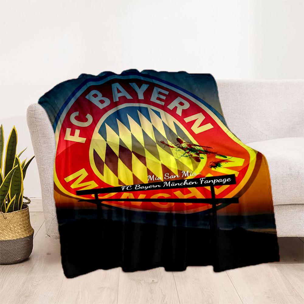 Bayern Munich Blanket Warmthful Decor Perfect for Office Chair Livingroom Seaside Four Seasons Universal Playful Design