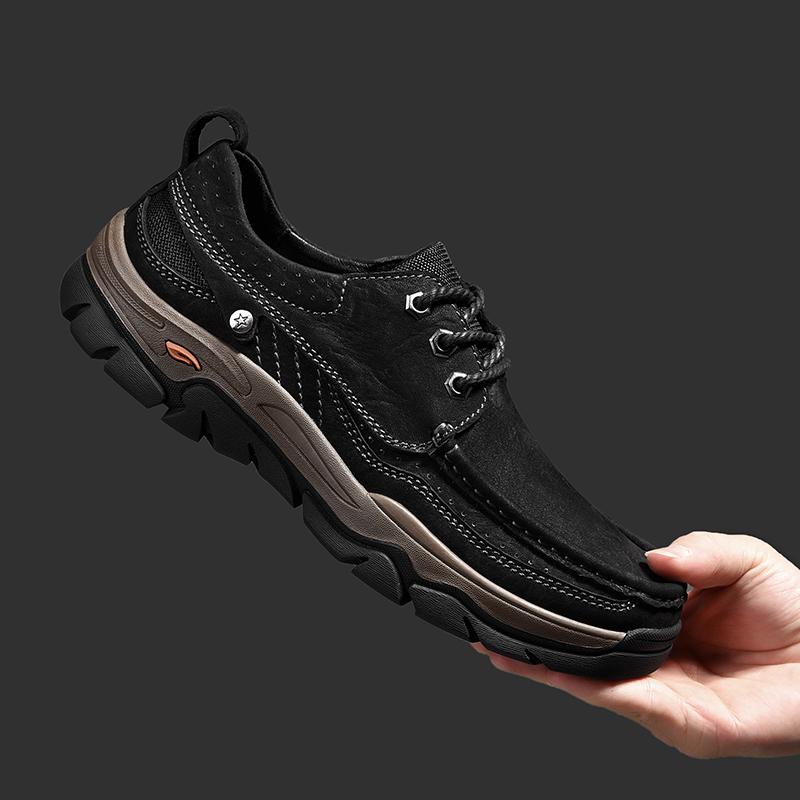 Высококачественная обувь для ходьбы из натуральной кожи, мужские кроссовки для улицы, противоскользящие, мужские кроссовки на шнуровке, мягкая повседневная обувь, обувь для трекинга