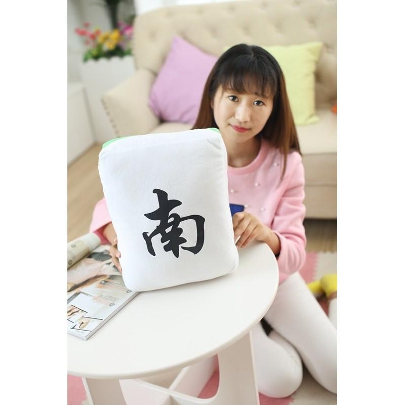Mahjong Themed Plush Pillow Toy With Pp Cotton Filling For Home Decor Gift Special Characters Included