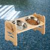 Overhead Dog Cats Feeders Regulable Wooden Stand With Stainless Steel Bowl for Healths Postures Cats And Small Dogs