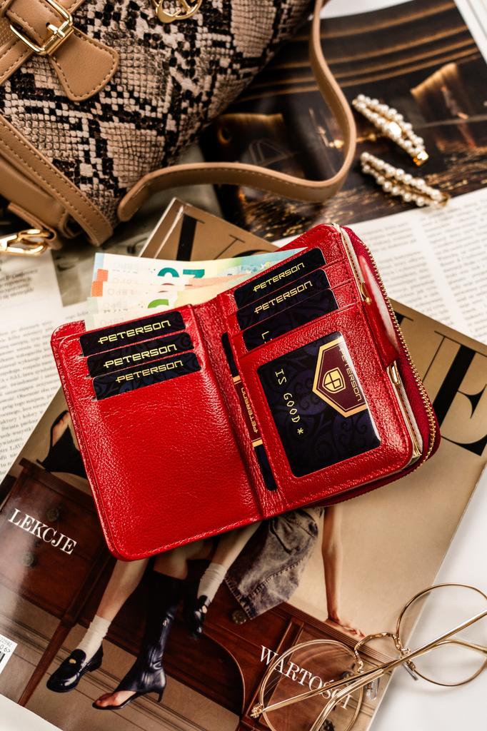 Женский кожаный кошелек PTN 425214-DSL-6150 Красный