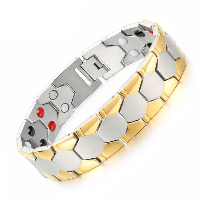 Stainless Steel Black Germanium Magnetic Chain Link Bracelet for Women Men Health Care Energy Jewelry Snoring Bracelet