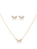 Женские комплекты ювелирных изделий из 2 предметов: подвеска в виде бабочки, серьги-гвоздики, цепочка на ключицу, элегантное ожерелье, серьги, аксессуары для свиданий на годовщину