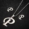 English Letter Necklace & Earring Set: Fashionable Jewelry for Women