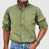 2024 Four Seasons Men's Urban Business Solid Color Button Lapel Shirt