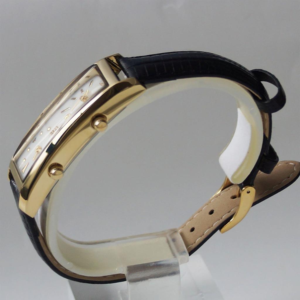 GRANDEUR Ремень из коровьей кожи с тиснением под крокодила Dual Time Watch Limited GSX048W8, черный [GRANDEUR] для женщин / цветной