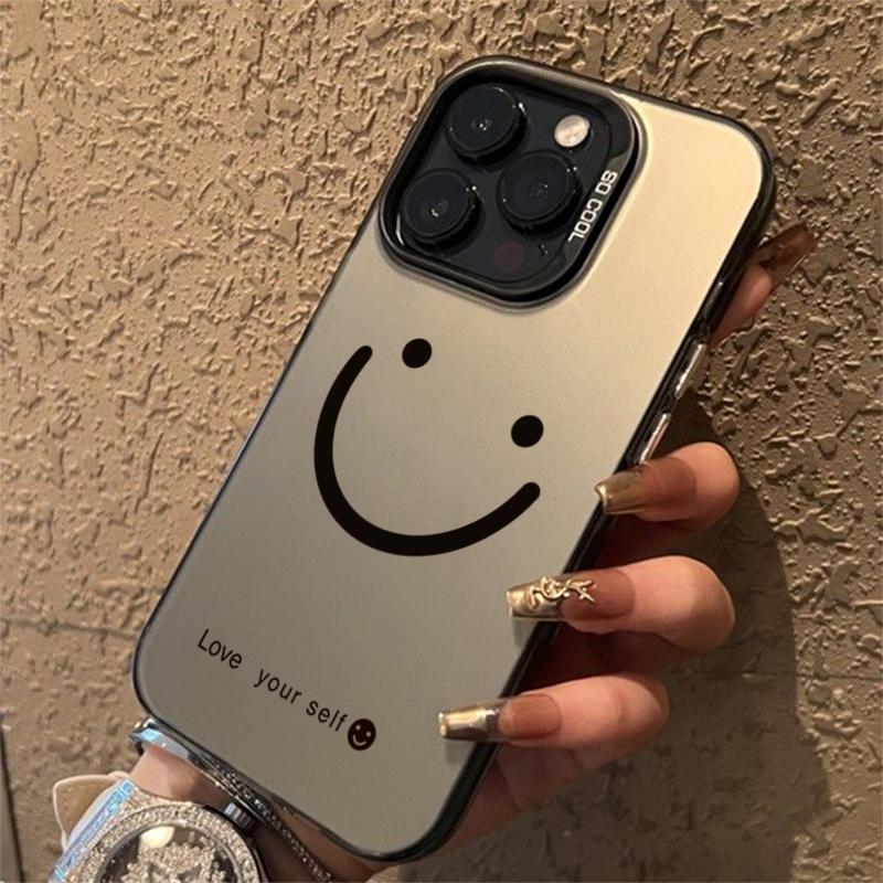 Smile Cheeks Electroplate Silver IMD Phone Case For iPhone 17 16 15 14 13 12 11 Pro Max 17 Air 16E X XS XR Matte Bumper Cover