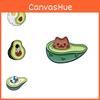 Adorable Cartoon Avocado Series Green Badge Cute Cat Astronaut Heart Shaped Metal Brooch
