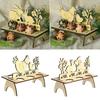 1Pcs DIY Rabbit Chick Easter Eggs Tray Wooden Cute Party Decoration Home Decoration House Decoration Creative