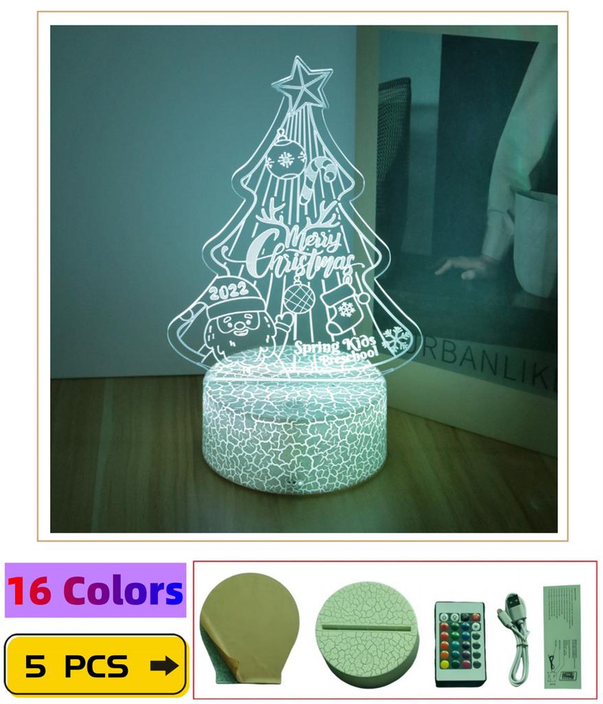Светодиодный ночник 3D лампы Иллюзия Стич Рождественская елка Дед Мороз Снеговики Детский ночник Лампа для декора дома Детская игрушка Рождественские подарки