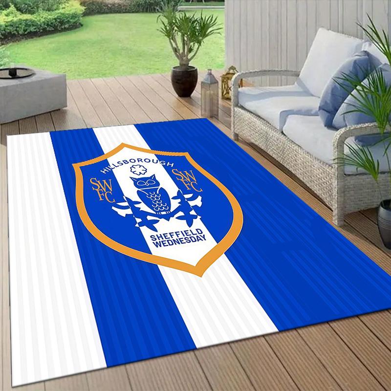 Sheffield Wednesday Flannel Pattern Square Carpet,Area Rug,Carpet Rug for Living Room Bedroom Sofa Playroom Decor,Non-slip Floor Mat