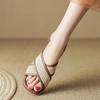 Модная женская обувь на распродаже 2025 Новая модная обувь Сандалии женские летние однотонные уличные на плоской подошве Повседневные женские пляжные сандалии Zapatos