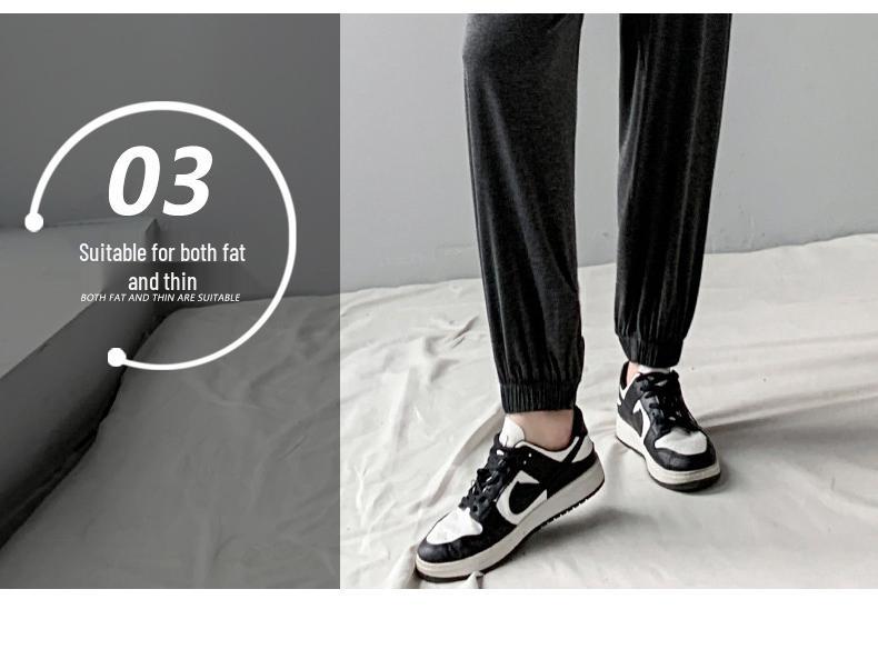 2025 Women's High-Waist Grey Modal Lantern Pants - Summer Thin, Plus Size, Cuffed Dance & Sports Wear