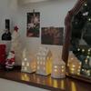 Ceramic Porcelain Lamp Ornament LED House-shaped Night Lamp Festive Gift