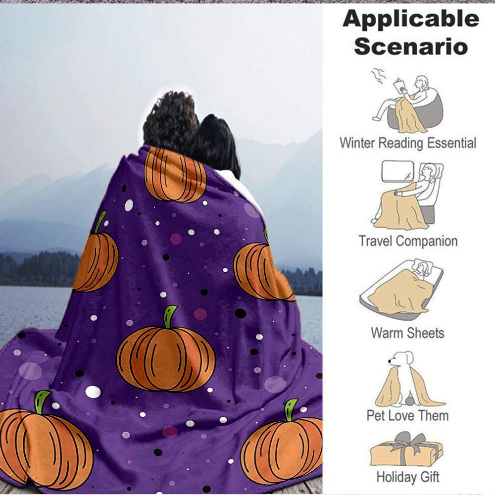 1pc Pumpkin Pattern Blanket Warm, Cozy, And Soft, Suitable for Sofas, Beds, Cars, And Office Use.Perfect for Camping And Travel, Making It a Great Gif
