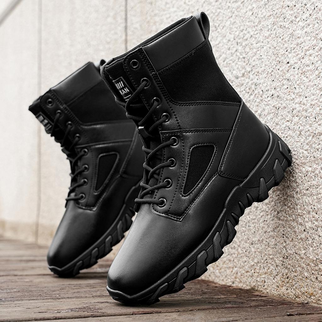 Men's High Top Boots, Casual Sports Shoes, Outdoor Camouflage, Wear-resistant, Trendy and Fashionable Men's Boots