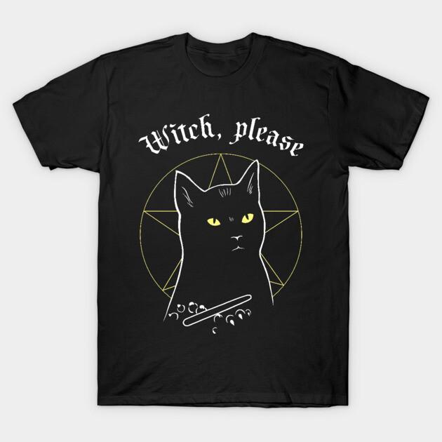 Asian Size Cotton Unisex Tshirt Print T-shirt Witch, Please T-shirt No-Cut Print Regular Fit