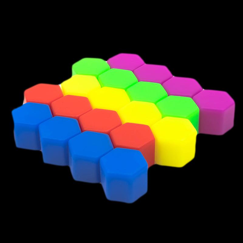 20 ШТ 17/19/21 ММ Светящиеся Колпачки для Болтов Колесных Гаек Автомобиля Силиконовые Защитные от Столкновений Колпачки для Шин Колес Защищенные от Ржавчины