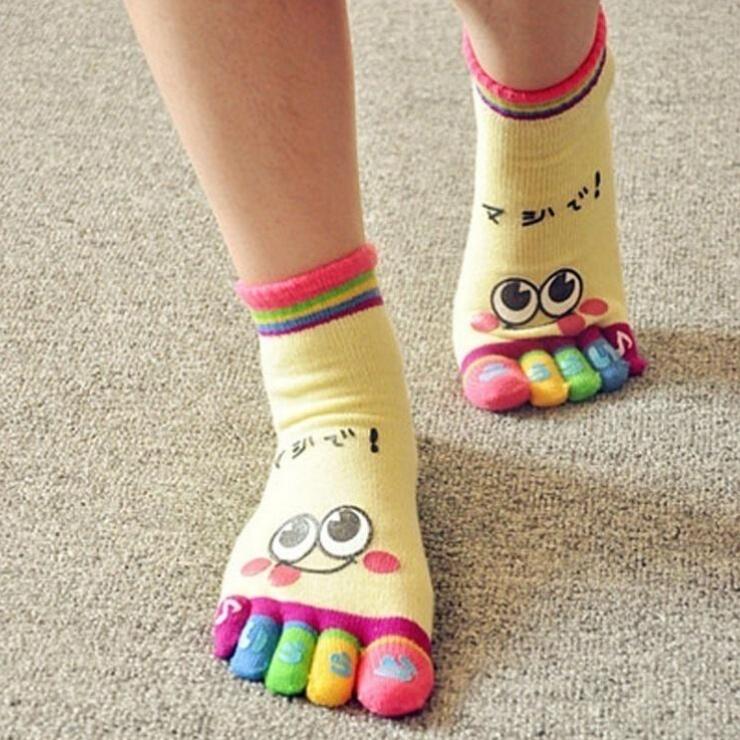 Five Finger Toe Socks New Cotton Women Sports Low Cut Socks EMA