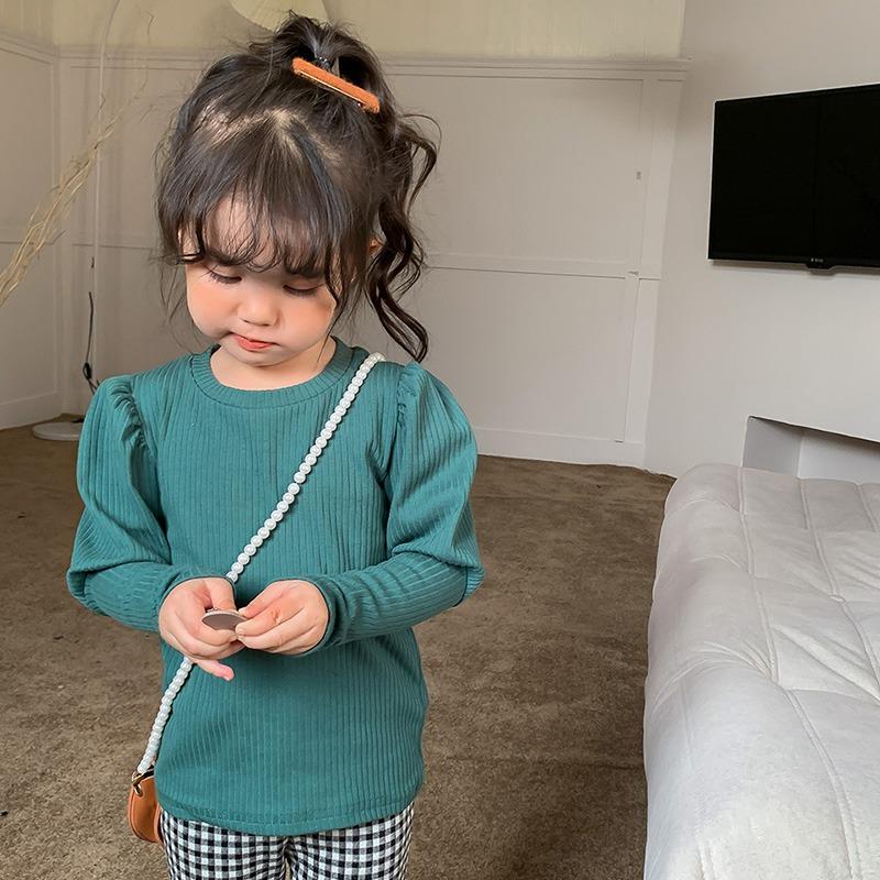 Базовая рубашка для маленьких девочек, водолазка, футболки с воротником-стойкой, майка, детская одежда