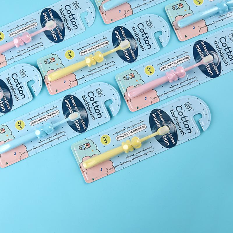 Детская зубная щетка для детей от 2 до 10 лет с мультяшным слоном и тонкими мягкими волосами