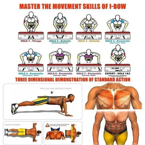 Многофункциональная тренировочная доска для отжиманий, 30 режимов, складная доска для тренировки мышц живота, бицепса, тренировка груди, спортивный бодибилдинг