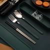 Korean-Style Stainless Steel Portable Cutlery Set: Chopsticks, Spoon, and Fork for Camping and Outdoor Use