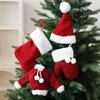 Hanging Stocking Socks, Santa Hat and Tree Ornaments Set, Festive Hanging Set for Holiday Display