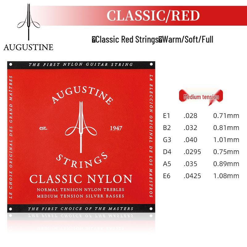 AUGUSTINE Augustine Классический красный набор нейлоновых гитарных струн - Струны для высоких и низких нот